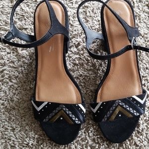 H&M Black and silver high heel sandals